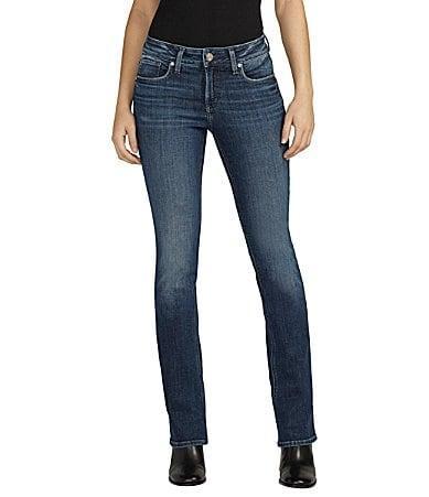 Silver Jeans Co. Elyse Dark Wash Mid Rise Slim Bootcut Jeans Product Image