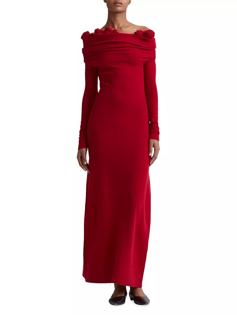 Lunaire Cashmere Rose Off-the-Shoulder Gown Product Image