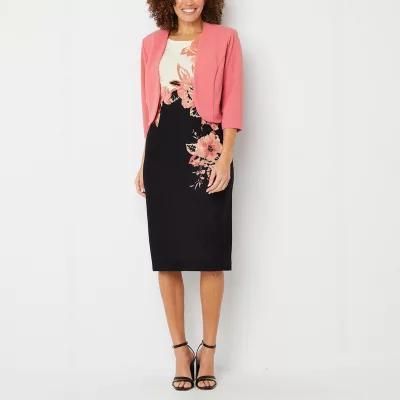 Maya Brooke Womens Floral Jacket Dress Product Image