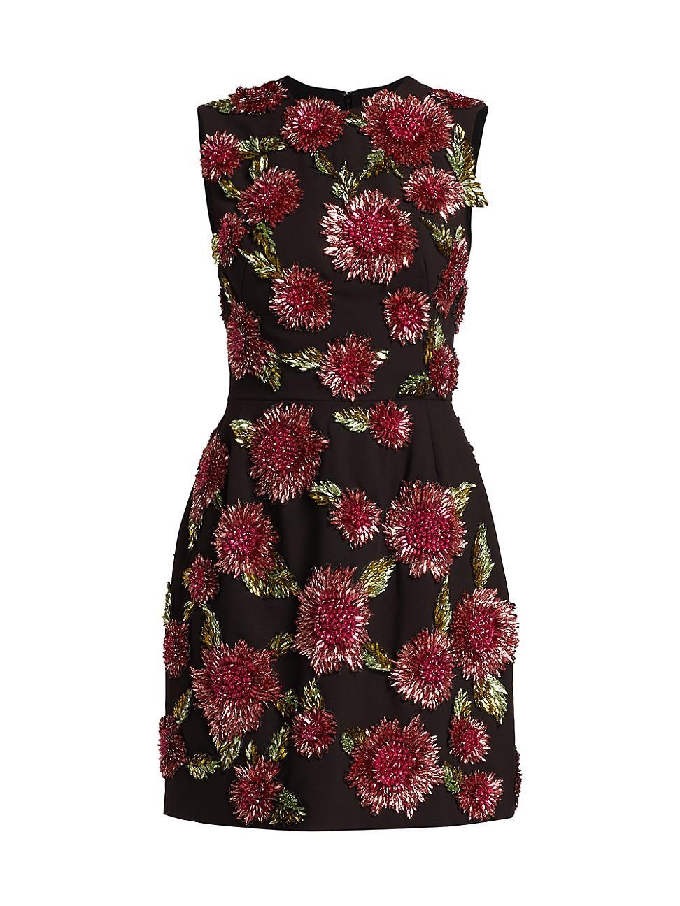 Womens Floral Embroidered Sleeveless Minidress Product Image