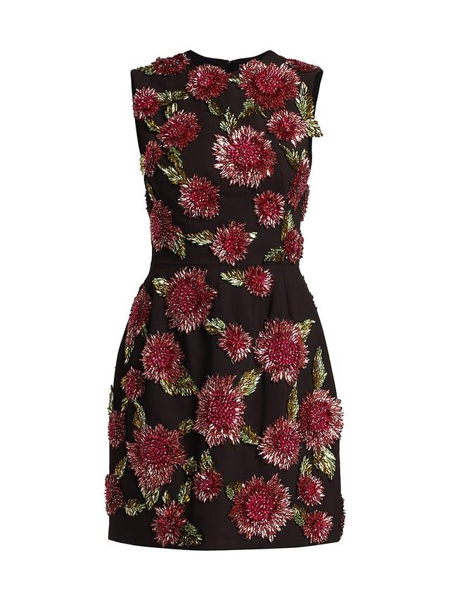 Womens Floral Embroidered Sleeveless Minidress Product Image