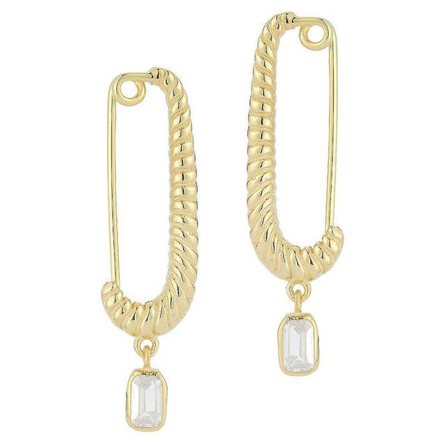 Sunkissed Sterling Cubic Zirconia Twist Link Drop Earrings, Womens, Gold Tone Product Image