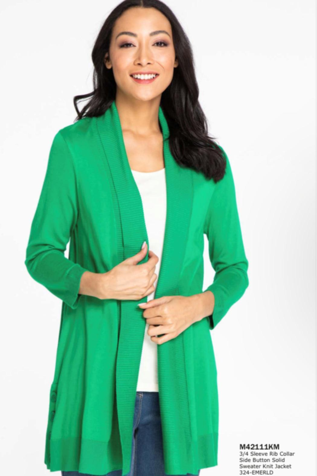 3/4 sleeve open front cardigan product image