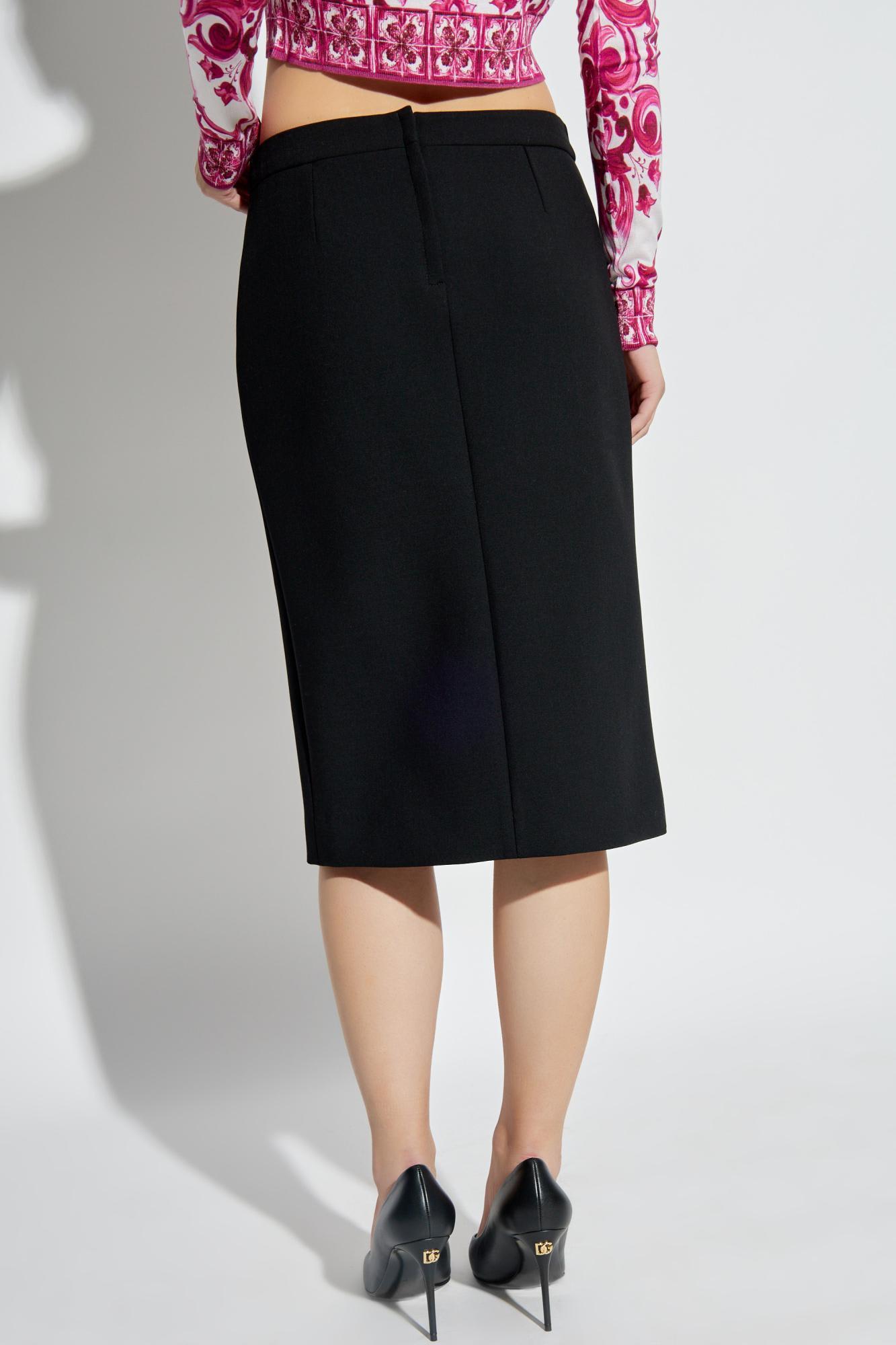 Black Virgin Wool Skirt Product Image