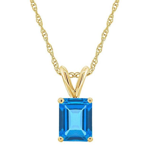 Celebration Gems 14k Gold Emerald Cut Citrine Pendant Necklace, Womens 14k Whgold Product Image