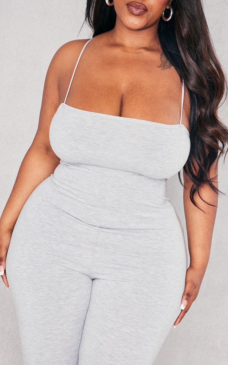 Plus Grey Basic Strappy Jumpsuit Product Image