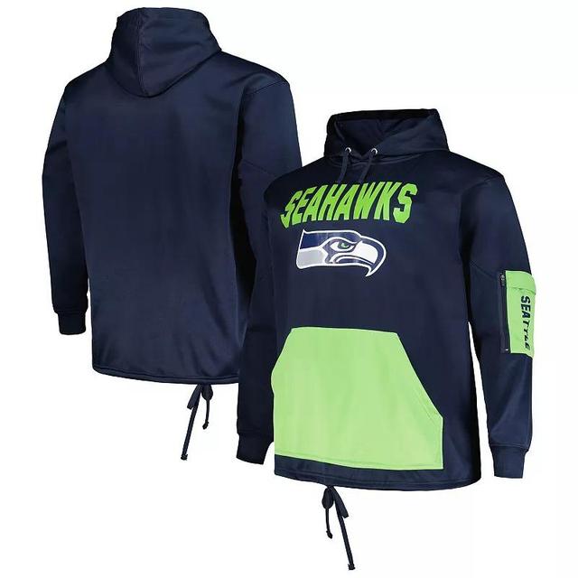 Mens Fanatics Branded College Seattle Seahawks Big & Tall Pullover Hoodie Blue Product Image