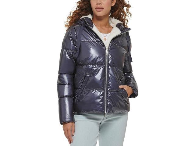 Levi's(r) Quilted Hooded Bubble Puffer (Odyssey) Women's Clothing Product Image