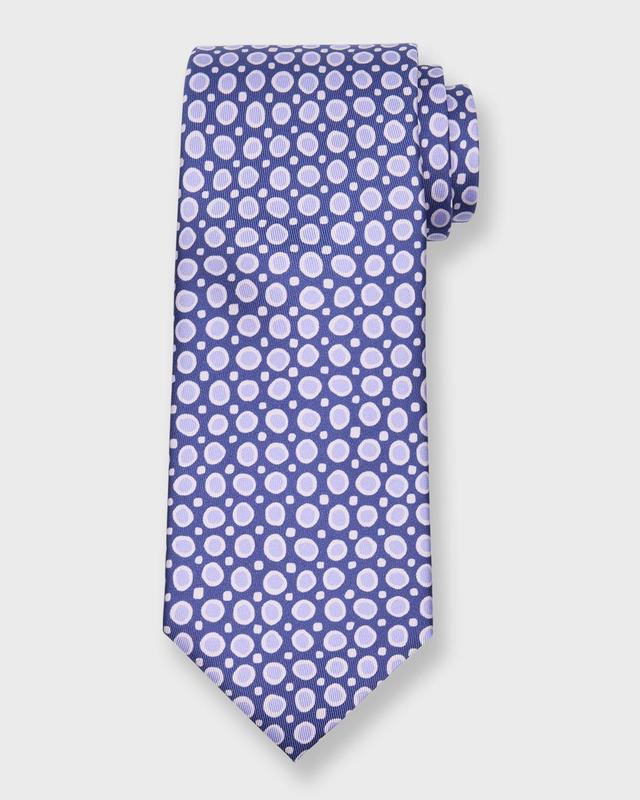 Mens Small Circle Printed Silk Tie Product Image