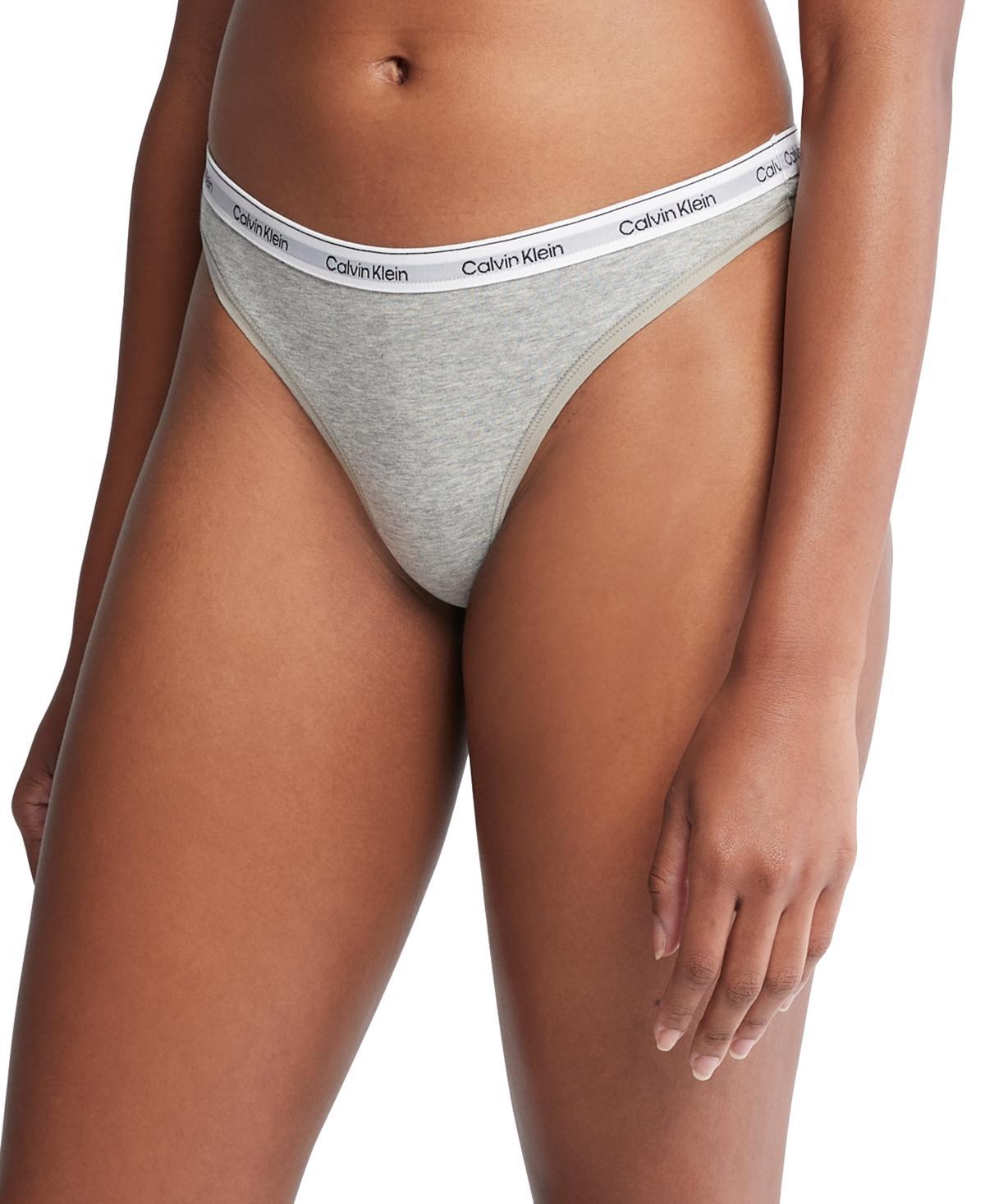 Calvin Klein Womens Modern Logo Low-Rise Thong Underwear QD5043 Product Image