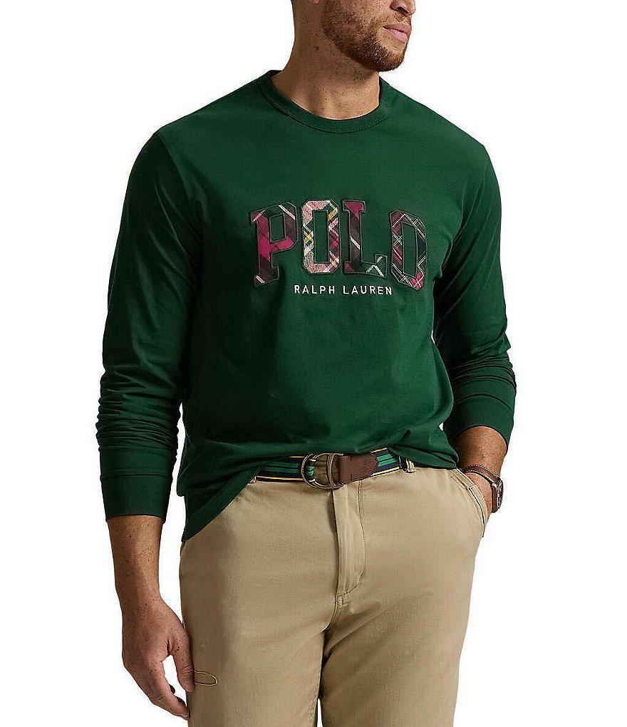 Polo Ralph Lauren Big & Tall Plaid Logo Long Sleeve T-Shirt Product Image