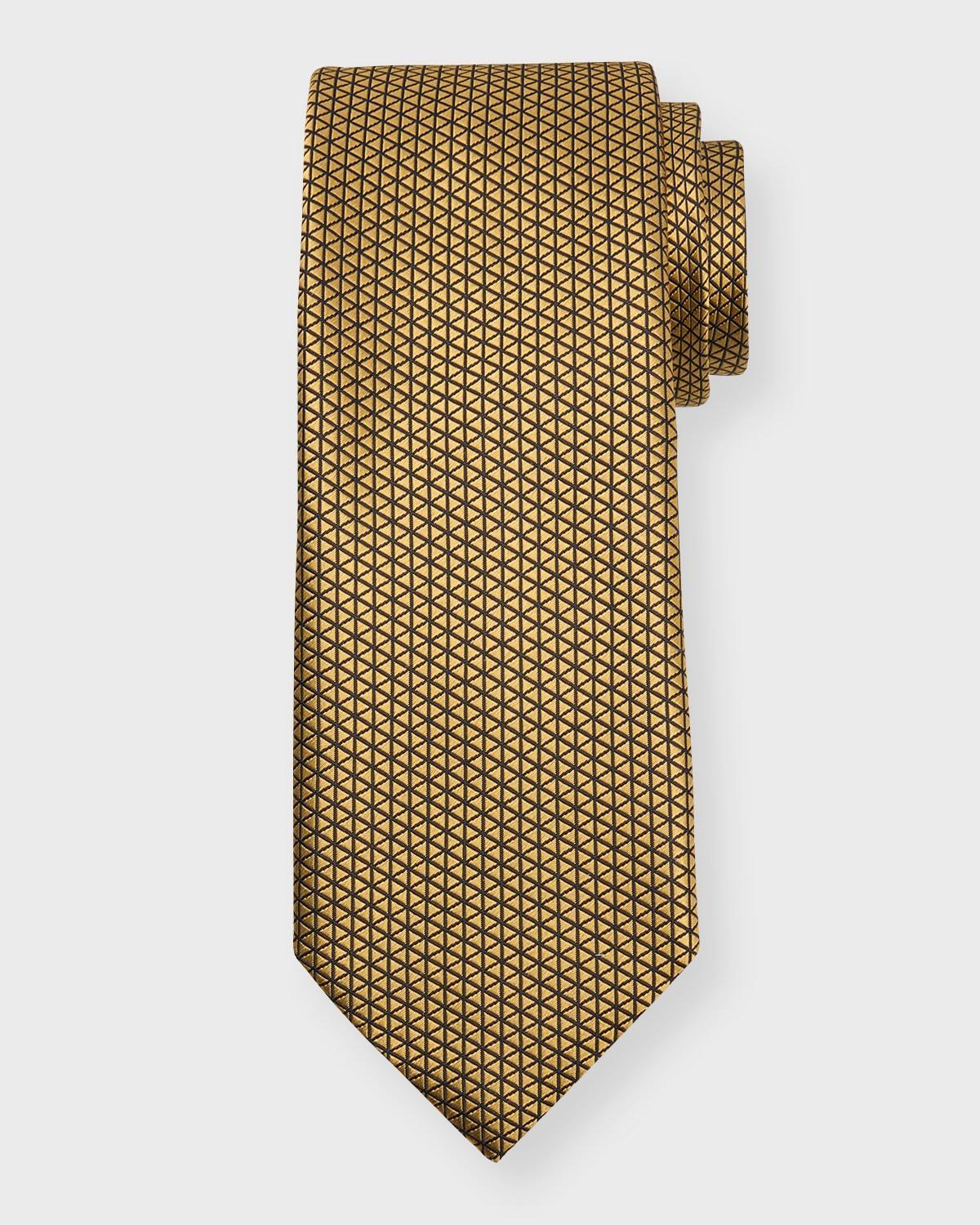 Men's Triangle Geometric Silk Tie Product Image