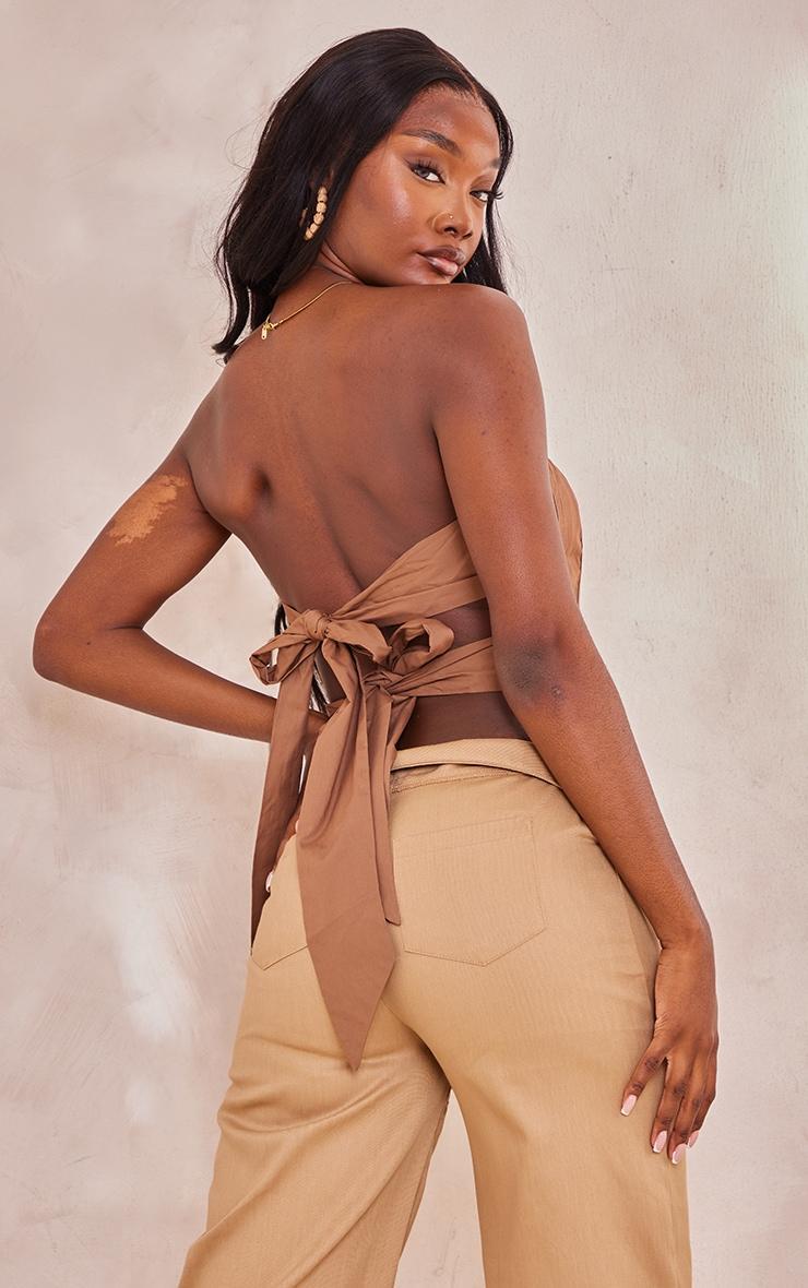 Tall Taupe Tie Back Corset Top product image