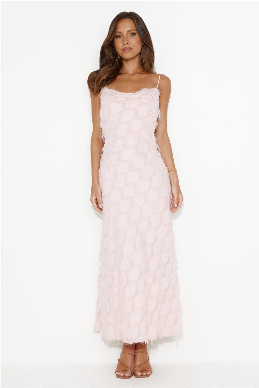 Never Unnoticed Cowl Neck Midi Dress Pink Product Image