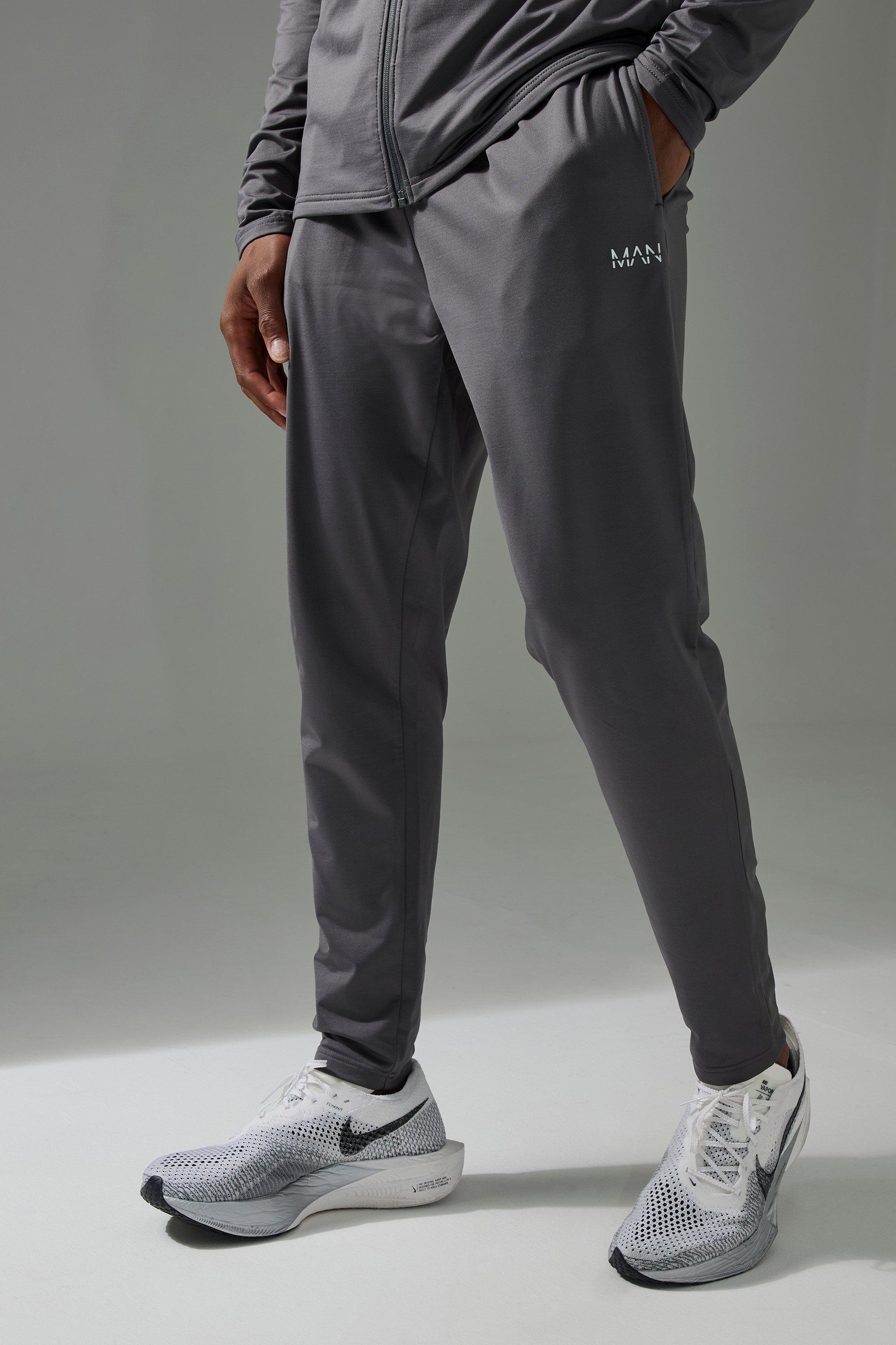 Man Active Fleece Back Performance Tapered Sweatpants | boohooMAN USA Product Image