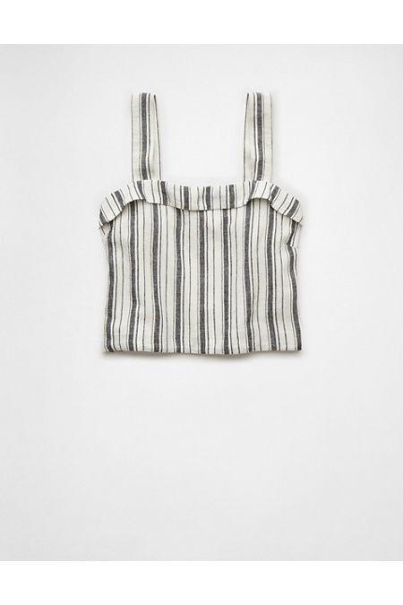 AE Cropped Linen-Blend Tank Top Women's Product Image