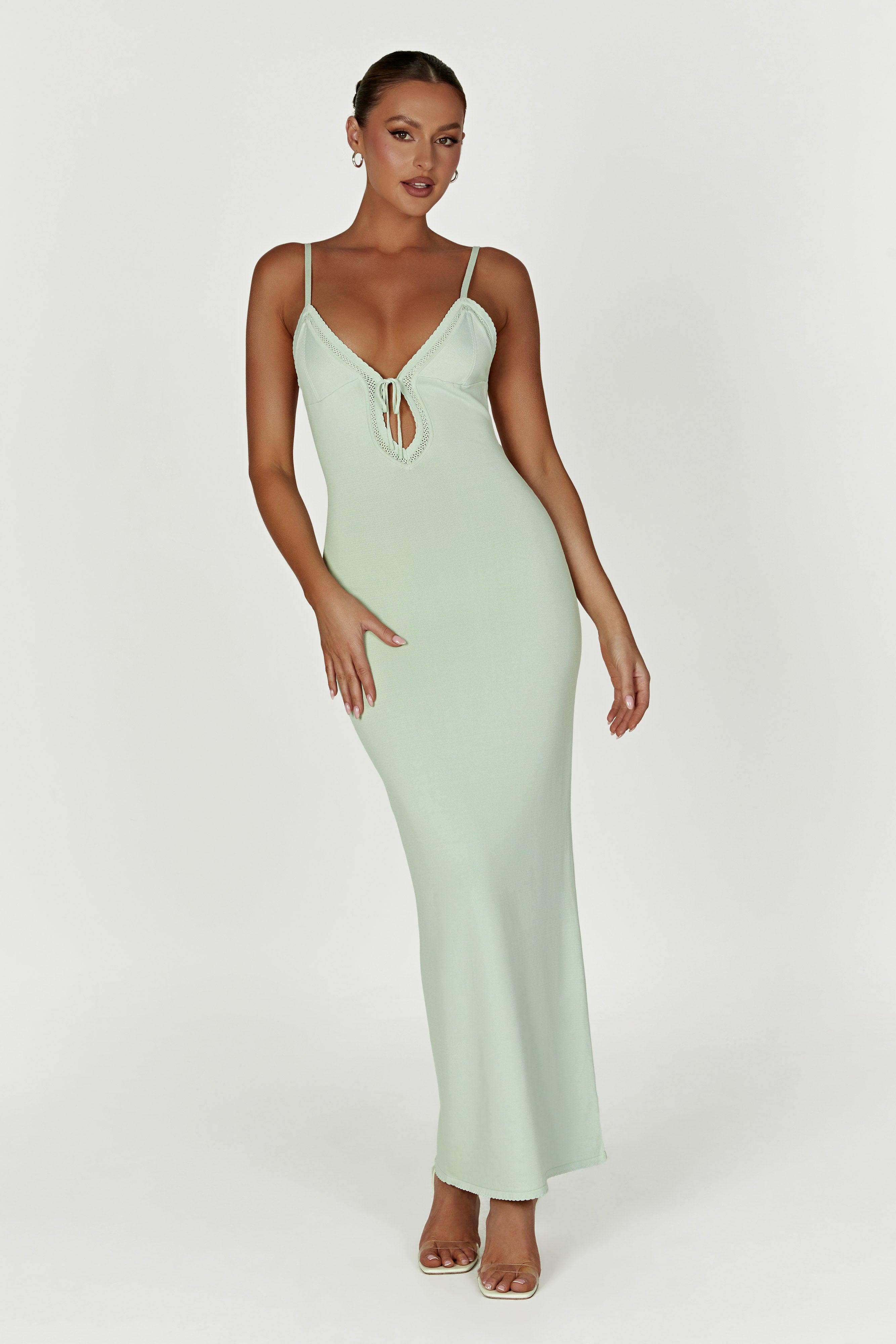 Maia Pointelle Knit Maxi Dress - Pistachio Green Product Image