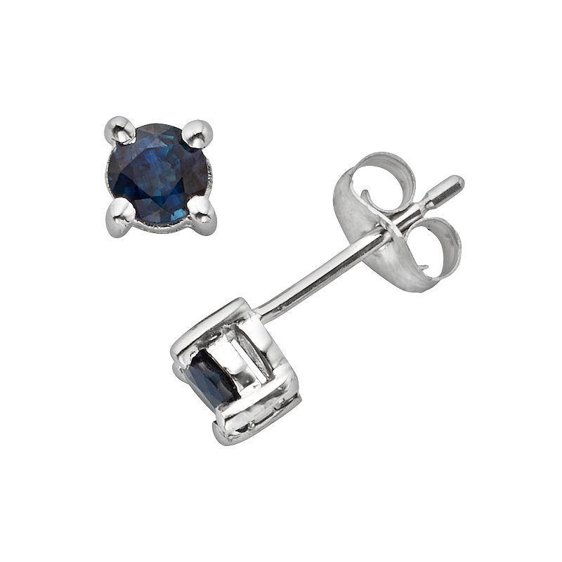 The Regal Collection 14k White Gold Genuine Sapphire Stud Earrings, Womens, Blue Product Image