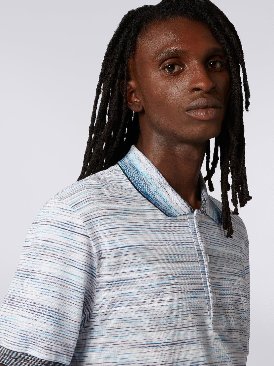 Slub cotton piqué polo shirt Sky Blue, Light Blue & Blue | Missoni Product Image