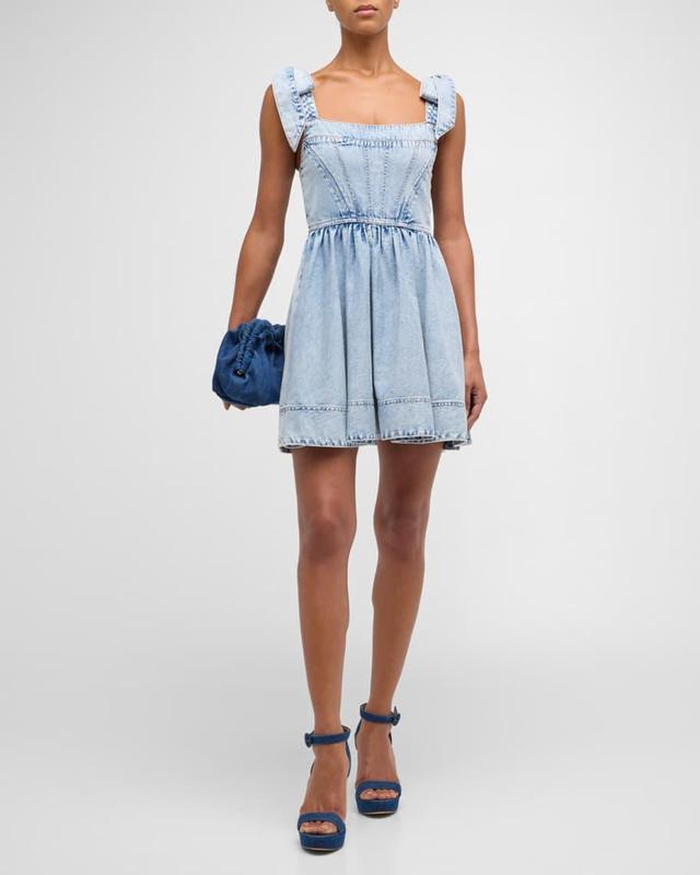 Amina Corset Denim Mini Dress Product Image