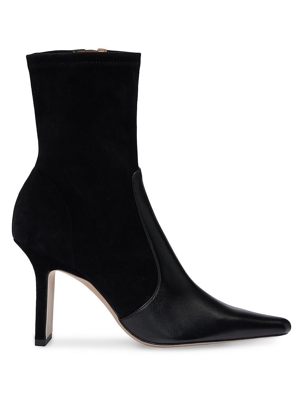 Womens Ankle Boots in Suede and Leather with Side Zip Product Image