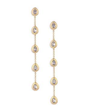 Ettika Crystal Teardrop Linear Drop Earrings Product Image