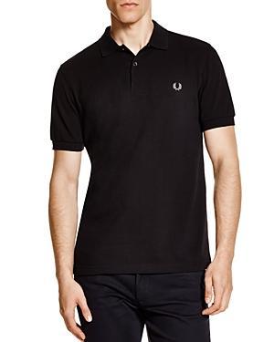 Fred Perry unisex plain polo shirt in navy Product Image