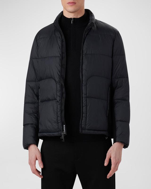 Mens Quilted Bomber Jacket with Stowaway Hood Product Image