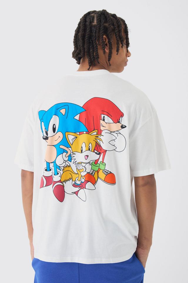 Oversized Sonic and Friends License Print T-Shirt | boohooMAN USA Product Image