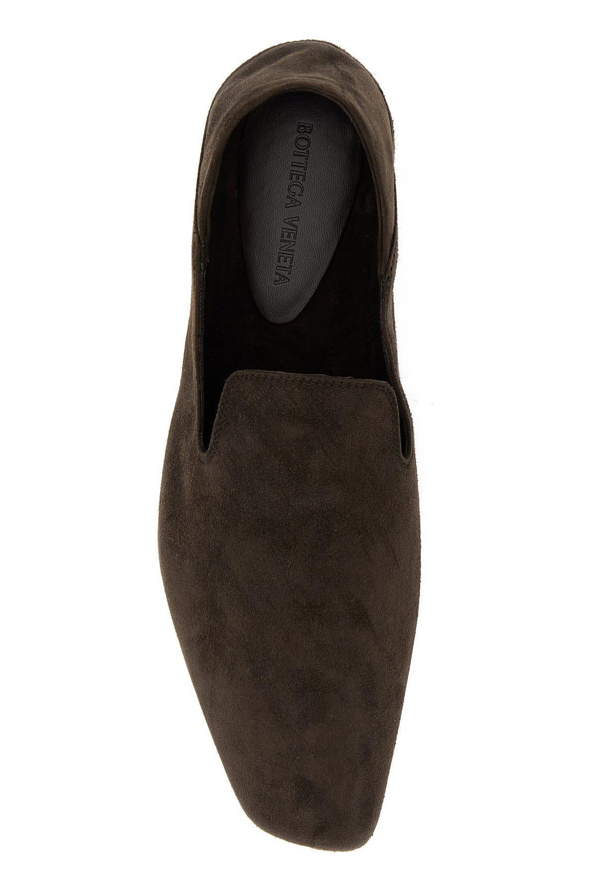 Dark Brown Suede Slip Loafers Product Image