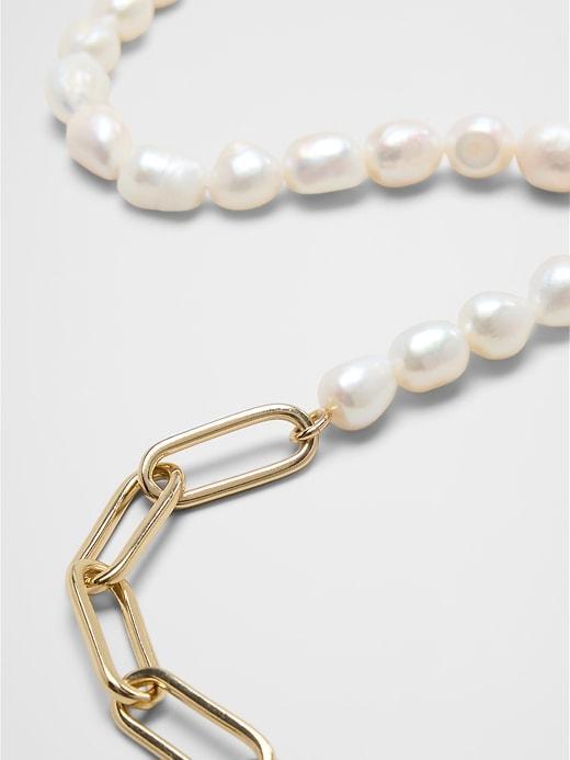 Pearl Chain Link Necklace Product Image