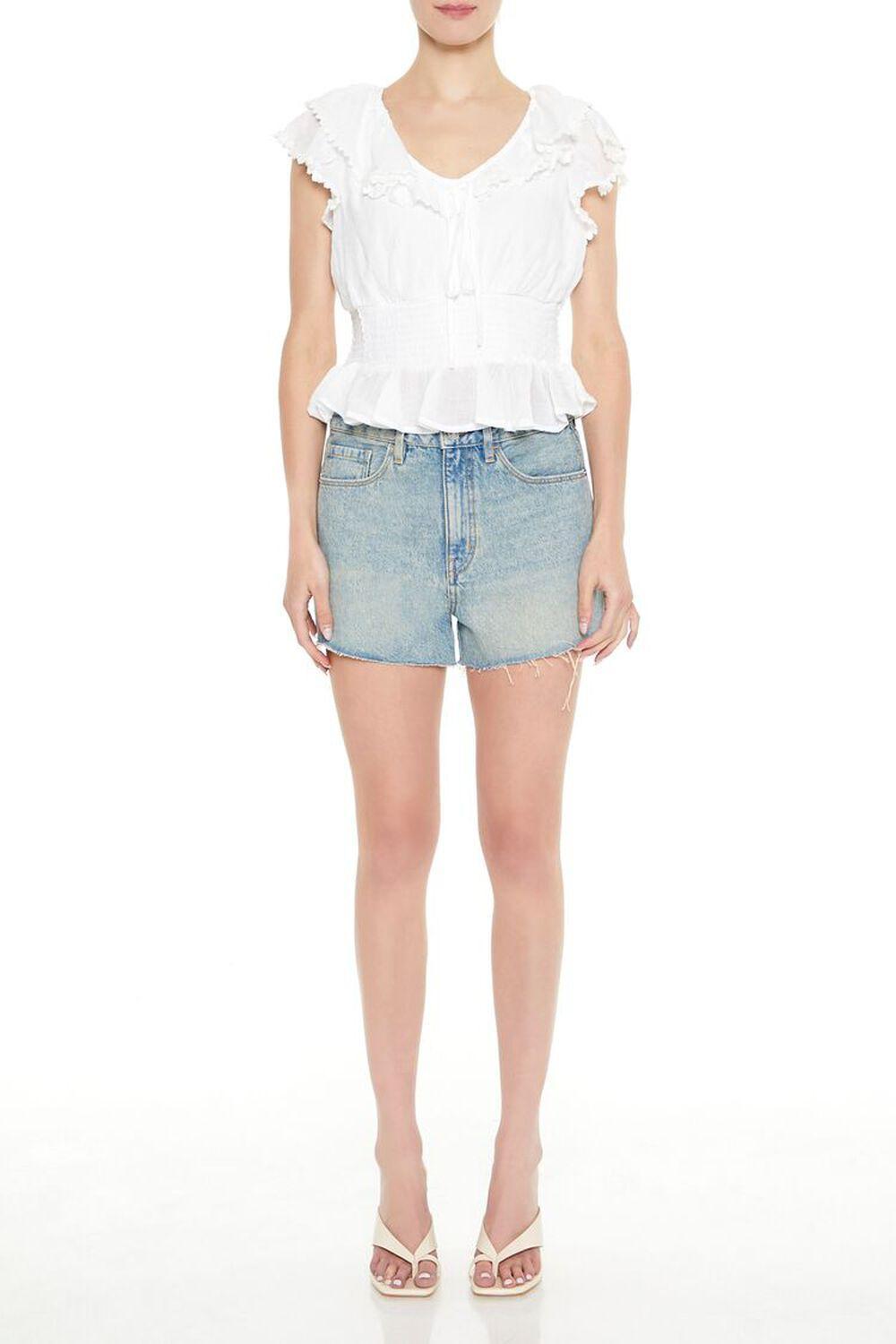 Smocked Ruffle-Trim Top | Forever 21 Product Image