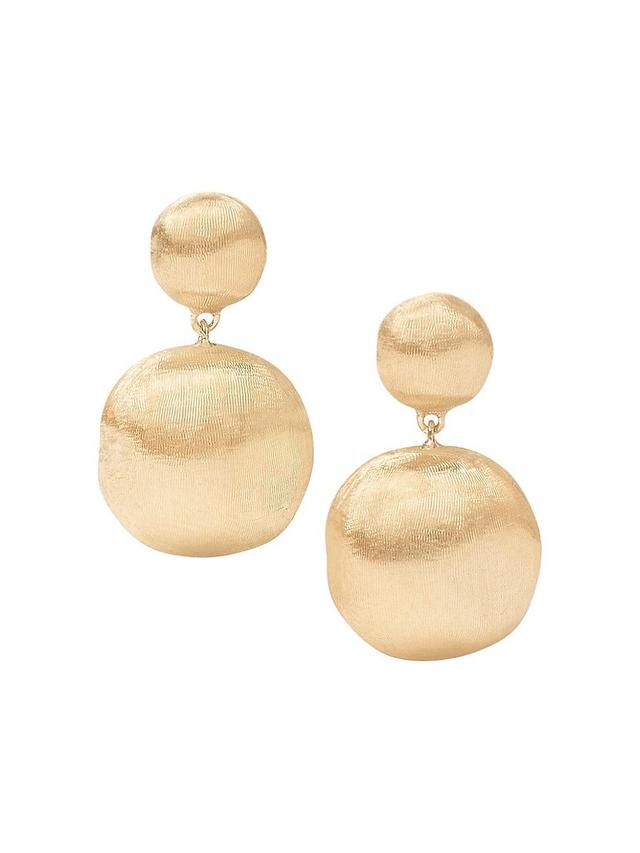 Womens Africa 18K Yellow Gold Small Ball Drop Earrings Product Image