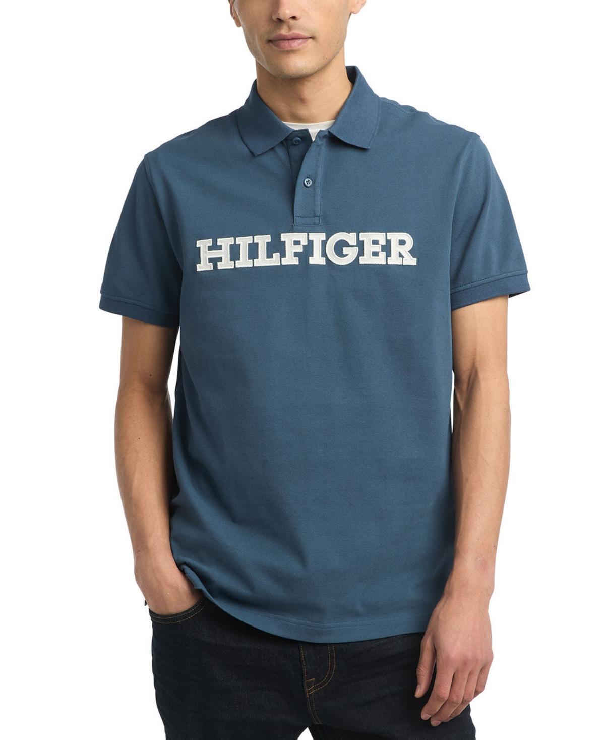 Tommy Hilfiger Mens Regular-Fit Embroidered Monotype Logo Applique Polo Shirt Product Image