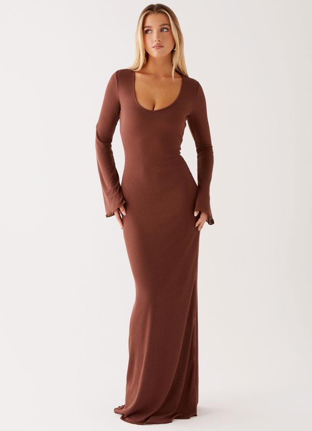 Cosy Days Long Sleeve Maxi Dress - Brown Product Image