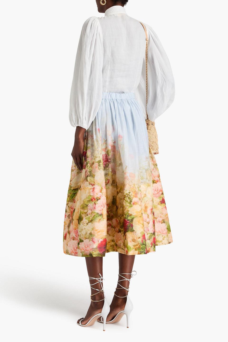 Rosy Garden Printed Midi Skirt Product Image