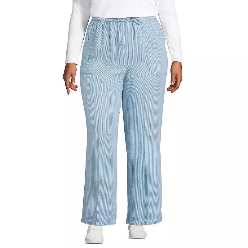 Plus Size Lands End Tencel High-Rise Wide Leg Pants, Womens Product Image