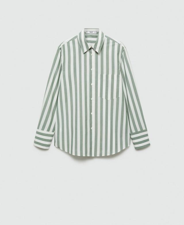 Mango Womens Cotton Striped Shirt Product Image