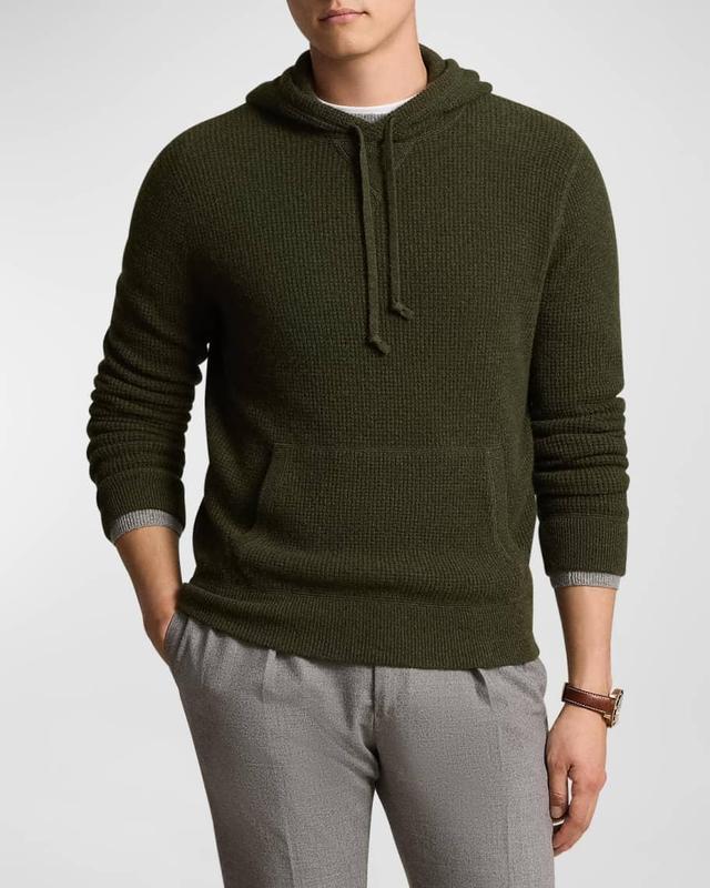 Mens Easy-Care Cashmere Waffle-Knit Hoodie Product Image