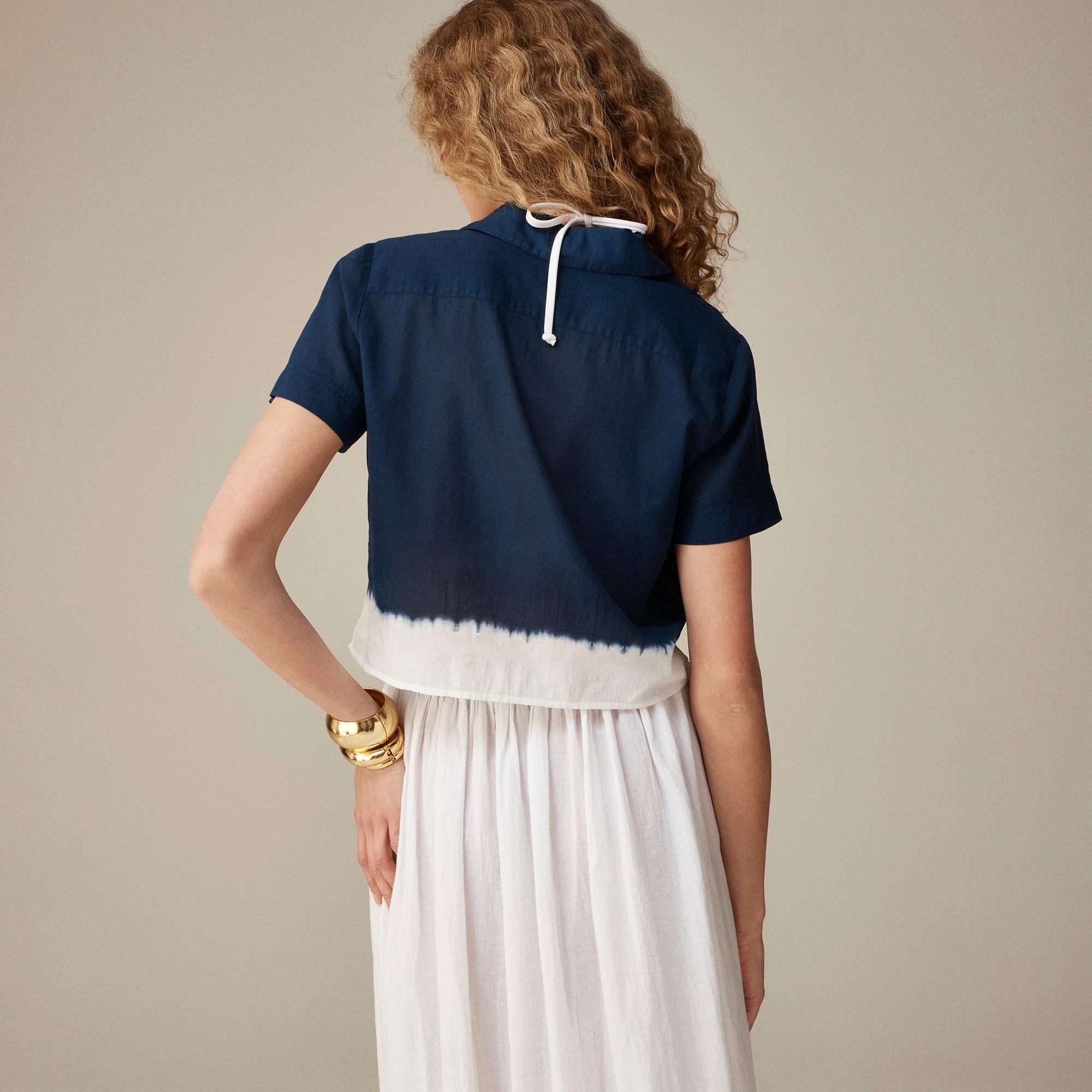 Dip-dyed gamine shirt in cotton voile Product Image