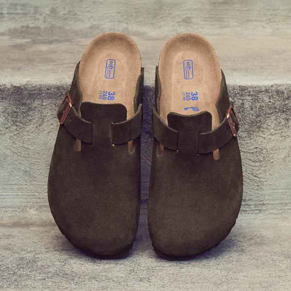 Birkenstock Mens Boston Suede Slide-On Soft Footbed Clogs Product Image