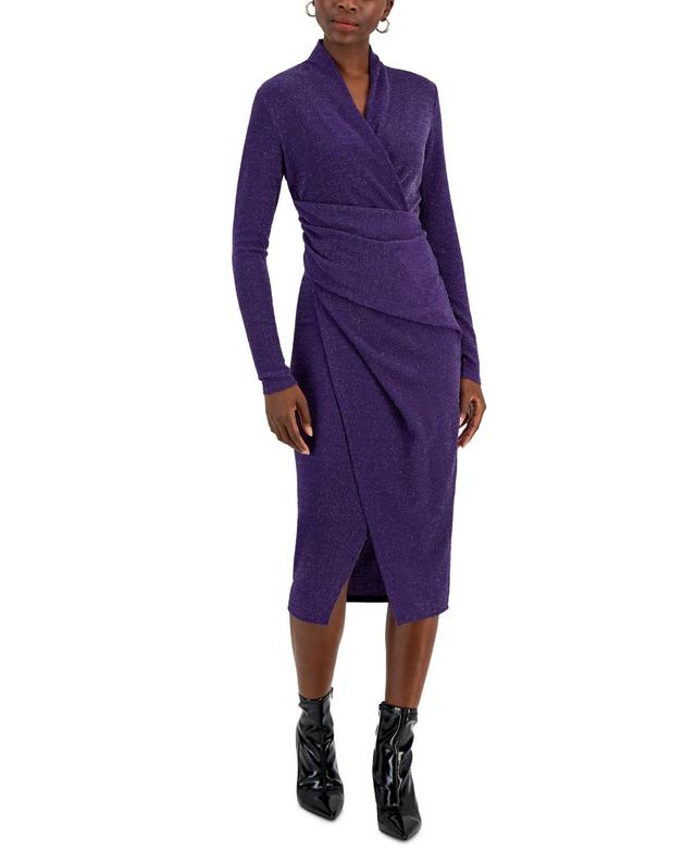 Rachel Rachel Roy Womens Bret Jersey Faux-Wrap Midi Dress Product Image