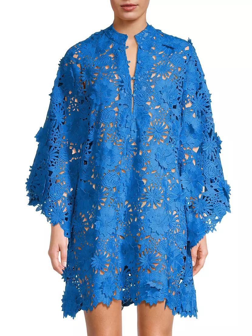 Floral Lace Mini Caftan Product Image