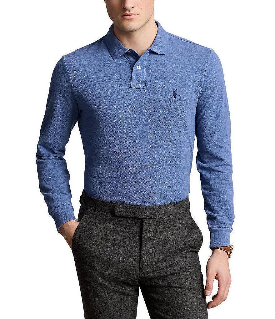 Polo Ralph Lauren Classic Fit Mesh Long Sleeve Polo Shirt Product Image