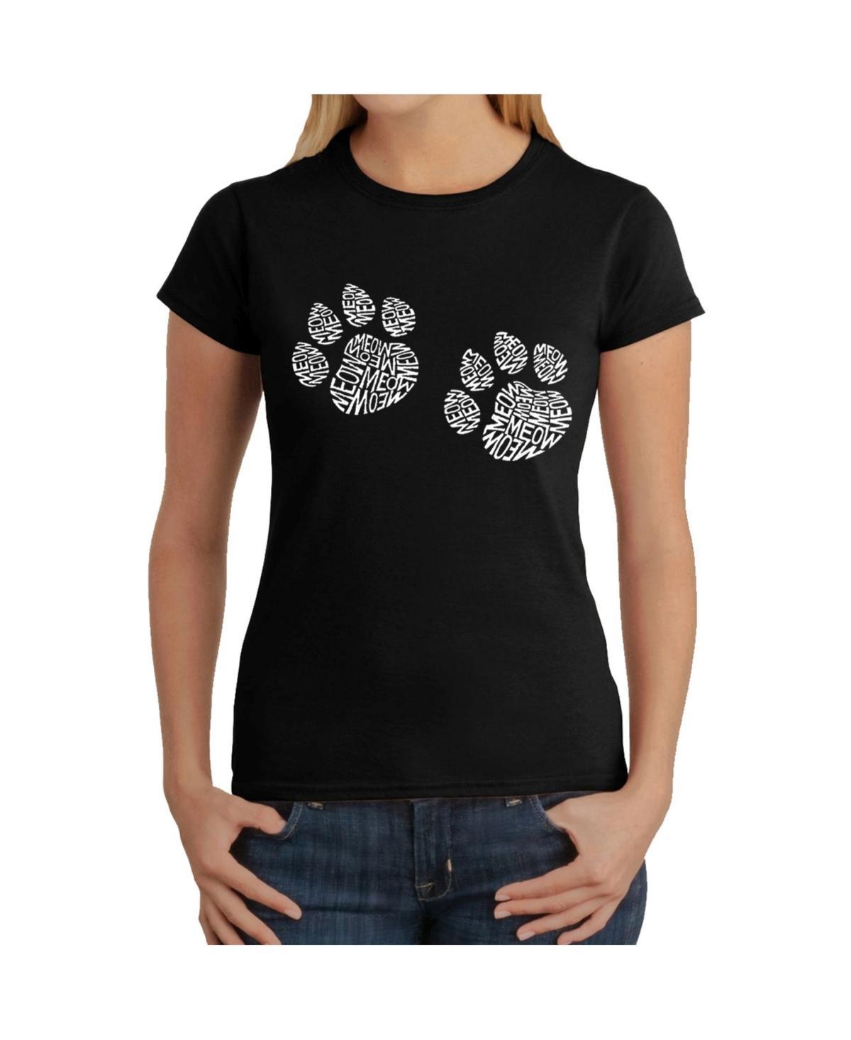 Womens Word Art T-Shirt - Meow Cat Prints Product Image