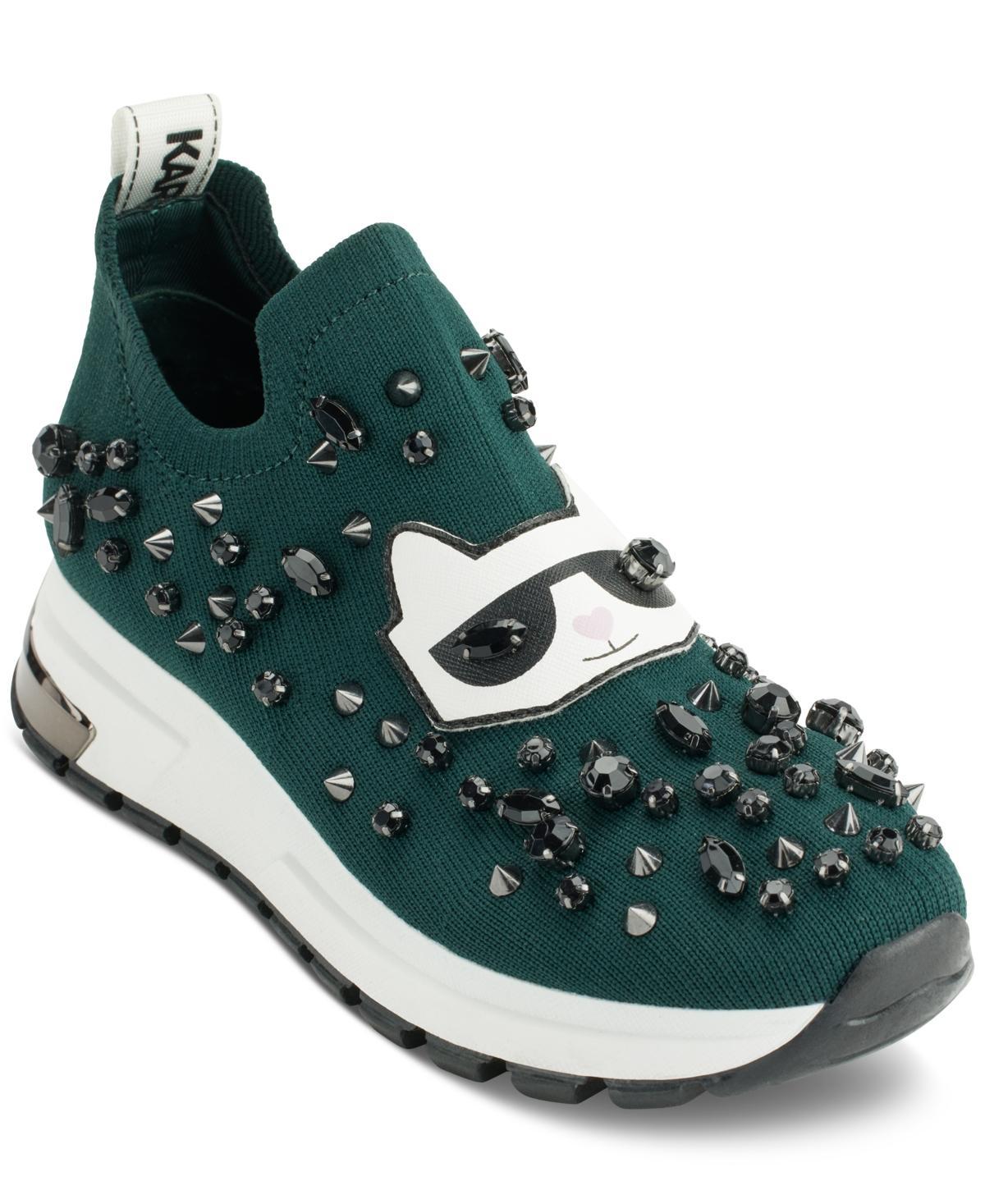 Karl Lagerfeld Paris Womens Malna Embellished Pull-On Sneakers Product Image