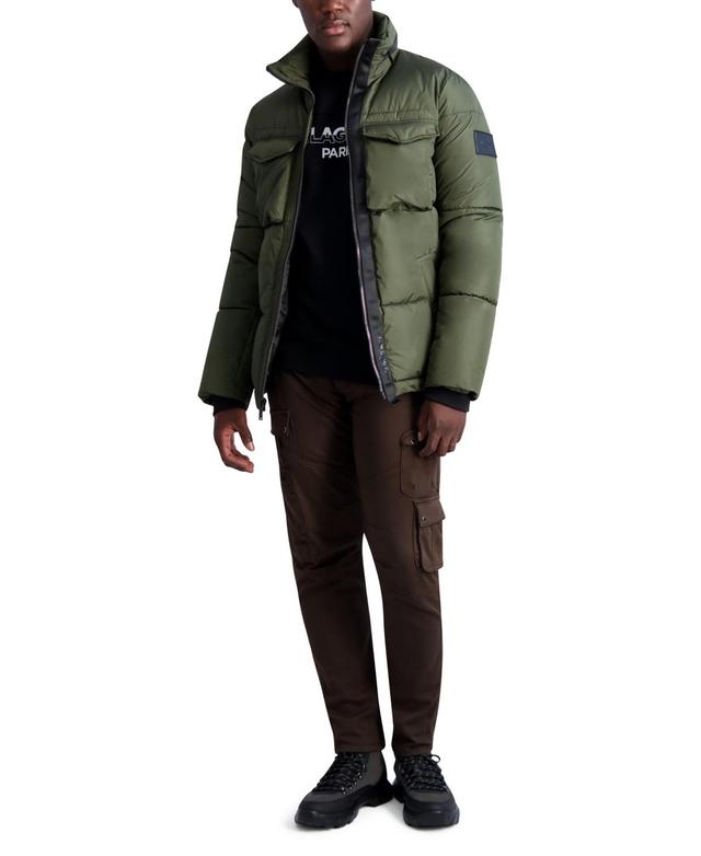 Mens Puffer Jacket with Hidden Hood Product Image