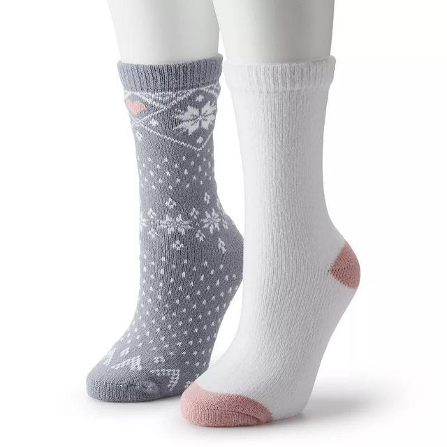 Womens Sonoma Goods For Life 2-Pack Snowflake Crew Socks Product Image