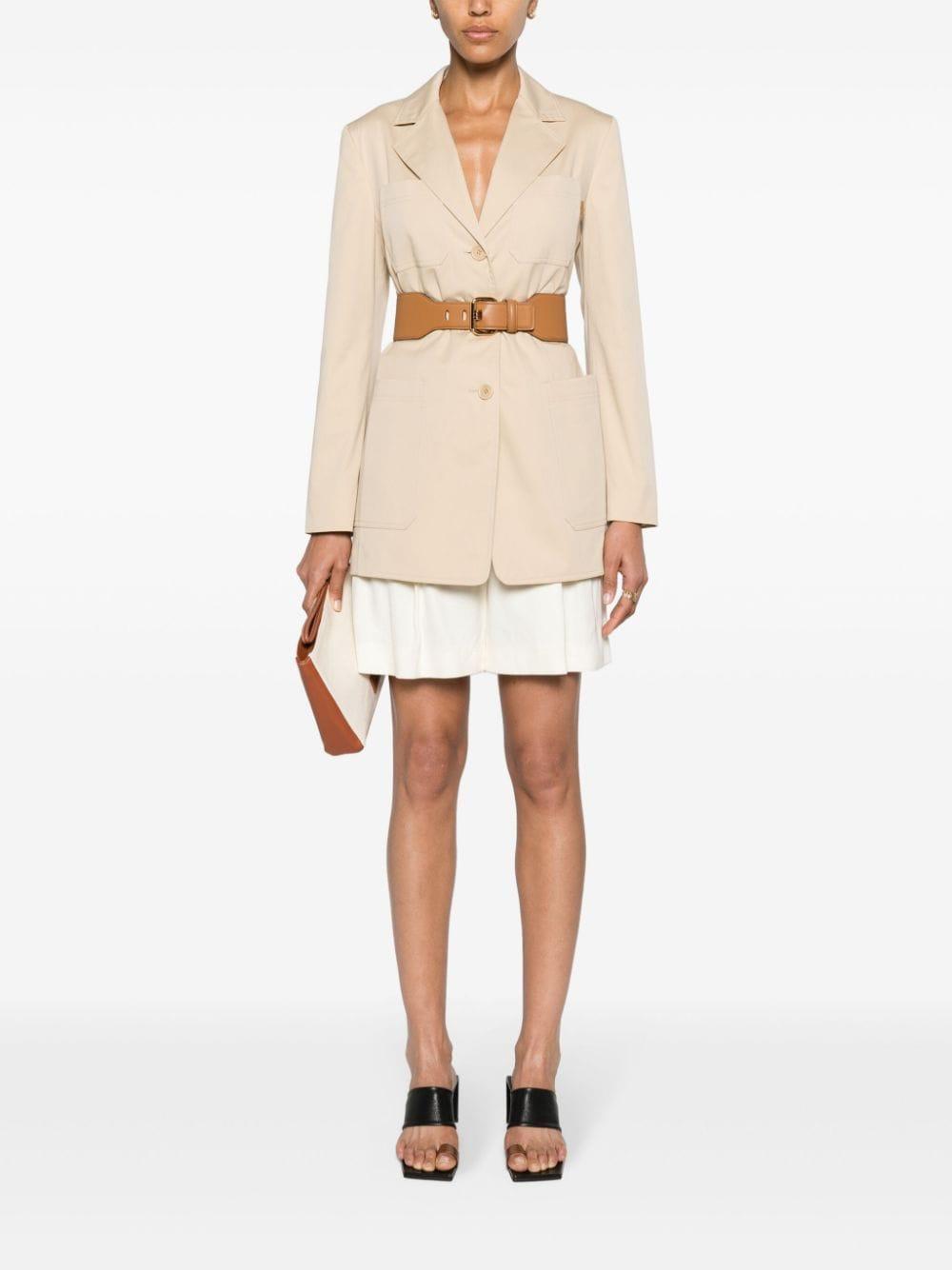 Notched-lapels Single-breasted Blazer In Neutrals Product Image