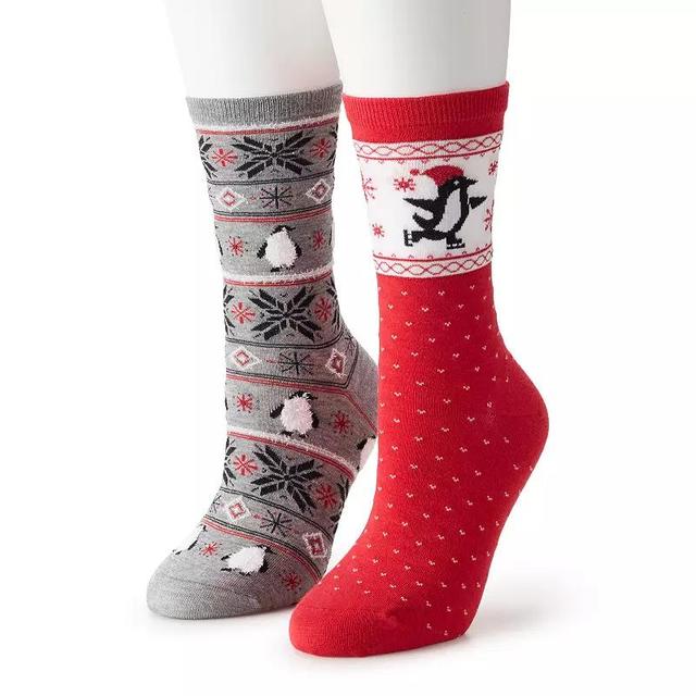 Womens 2-pack Penguin Fairisle Crew Socks Product Image